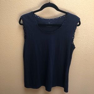 Talbots Navy Sleeveless Top